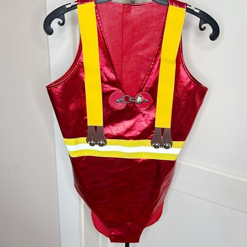 Dreamgirl Fiery Fatale Sexy Fire Fighter Bodysuit Halloween Costume Size Medium